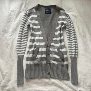 Grey Striped American Eagle Cardigan